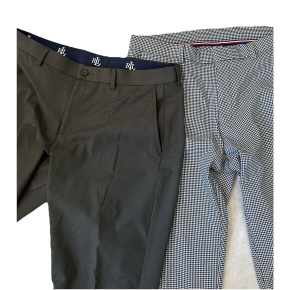 Tommy Hilfiger & POLO Men 34 X 30 Th Flex Stretch Pants Plaid/Black Golf Lot 2 - Picture 5 of 16